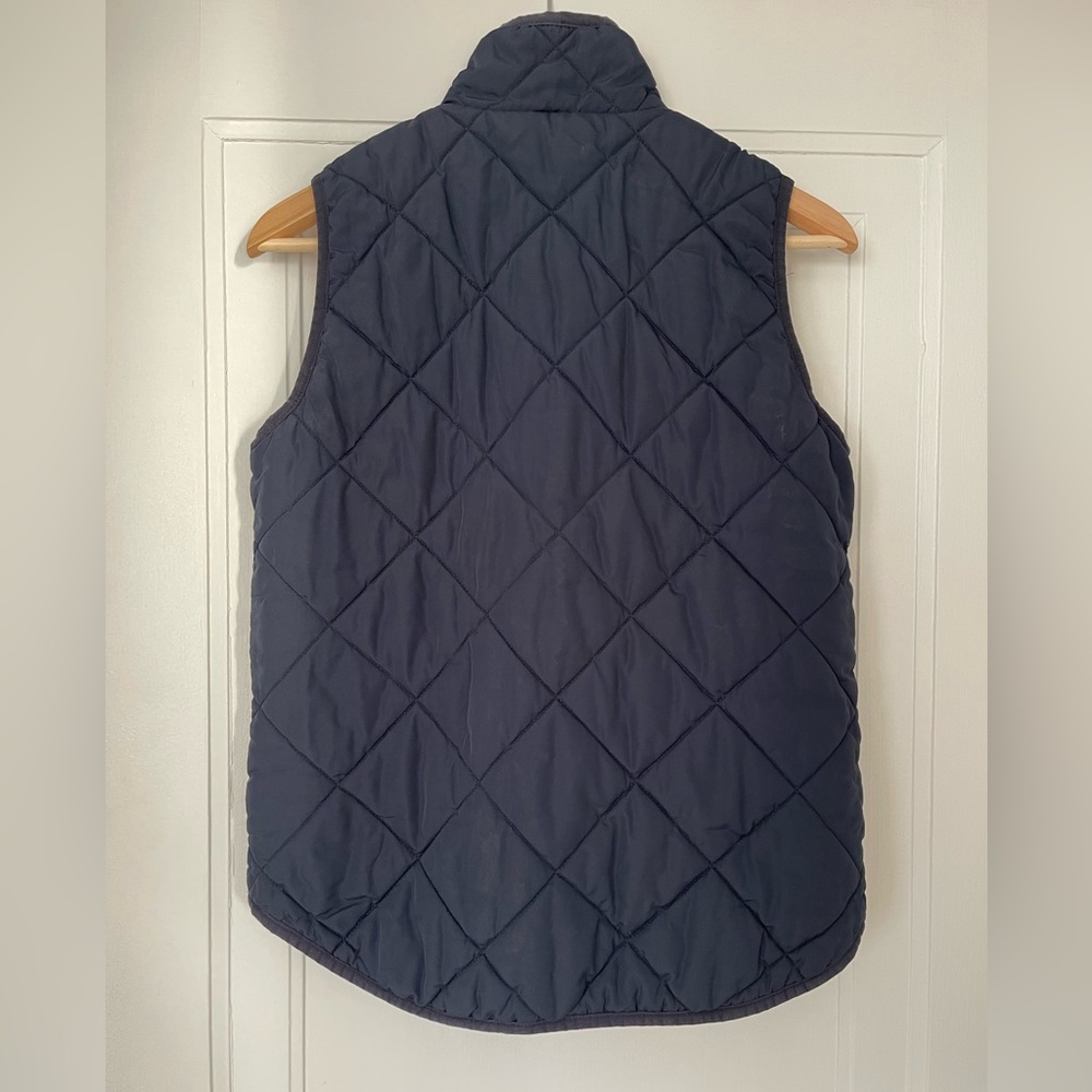 J Crew Mercantile Size S Puffer Quilted Vest Navy Blue - Picture 3 of 5